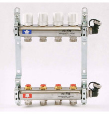 Коллекторная группа из нержавеющей стали Uni-Fitt 315S с регулировочными и термостатическими вентилями 1 x 3/4 EK 4 выхода 451I4304
