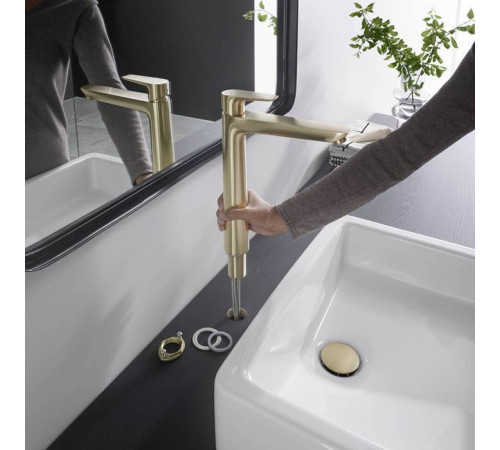 Смеситель для раковины Hansgrohe Talis E 240 без донного клапана шлифованная бронза 71717140