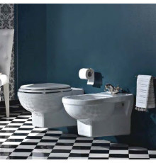 Комплект унитаз с сиденьем и биде подвесные Sbordoni Neoclassica 46.5х36.5 см белый/черный матовый 5309 / 5306*1 / S137CS