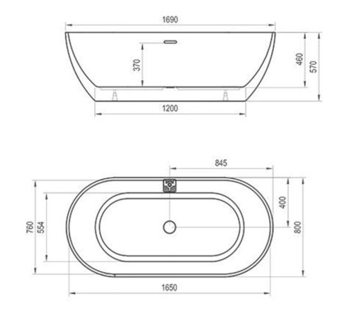 Ванна Ravak Freedom O 169х80 см отдельностоящая белая XC00100020