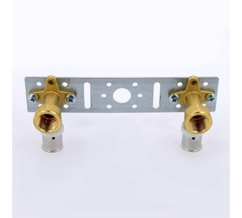 Водорозетка пресс-В двойная на планке Uni-Fitt 20х1/2 712G7200