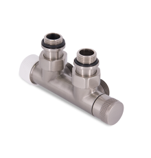 Узел нижнего подключения термостатический SR Rubinetterie угловой левый 1/2 x 3/4 E никель матовый 0685-1500NSE0