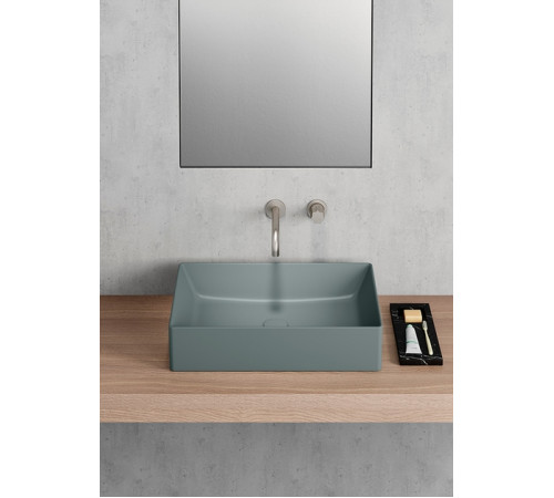 Раковина накладная GSI Kube X 600х370 мм без отверстия под смеситель Agave Matte 945304