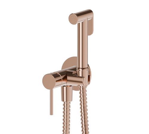 Смеситель с гигиеническим душем Newform Idroscopini шланг 120 см PVD Brushed Copper Bronze 886E.59.067