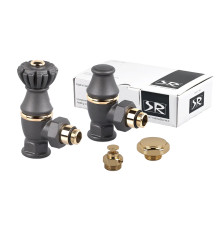 Комплект вентилей SR Rubinetterie Liberty 1/2 x 3/4 угловой антрацит 0320-2000V00P