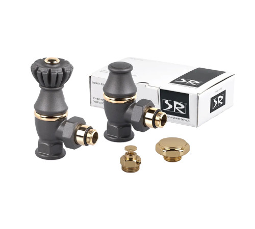 Комплект вентилей SR Rubinetterie Liberty 1/2 x 3/4 угловой антрацит 0320-2000V00P