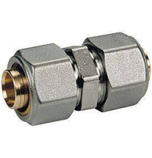 Муфта равнопроходная Sanline 20x2.0 мм латунь хромированная цанговая R560MX057