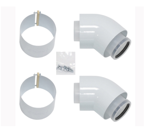 Отвод 45° Vaillant 60/100 мм PP комплект 2 шт 303911