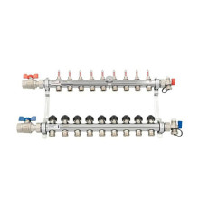 Комплект коллекторов REHAU HKV-D с расходомерами, термоклапанами и шаровыми кранами 9 выходов 1 x 3/4 12080913002