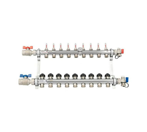 Комплект коллекторов REHAU HKV-D с расходомерами, термоклапанами и шаровыми кранами 9 выходов 1 x 3/4 12080913002