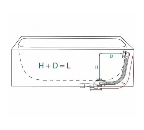 Слив-перелив для ванны Viega Simplex с сифоном и коленом 45° L-60 см хром 595678