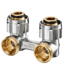 Узел нижнего подключения угловой Oventrop Multiflex F для двухтрубных систем 3/4 НГ x 3/4 НР 1015814