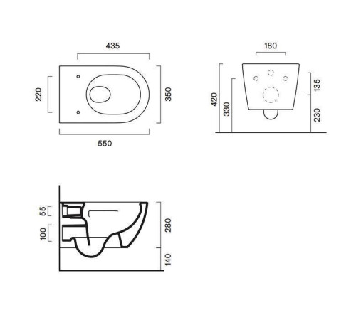 Унитаз подвесной Catalano Sfera 55х35 см Lino Satinato 0511550030