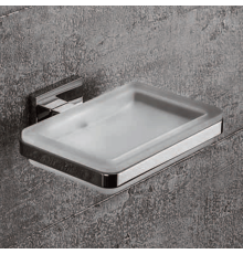 Мыльница подвесная Colombo Design Basic Q хром матовое стекло B3701.CR-VAN