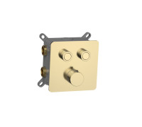 Термостат встраиваемый AquaMoon на 2 потребителя с внутренней частью золото AQM8811BG