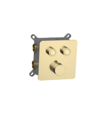 Термостат встраиваемый AquaMoon на 2 потребителя с внутренней частью золото AQM8811BG