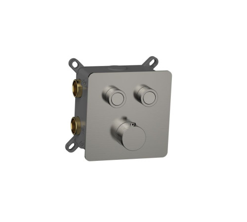 Термостат встраиваемый AquaMoon на 2 потребителя с внутренней частью металл AQM8811GM