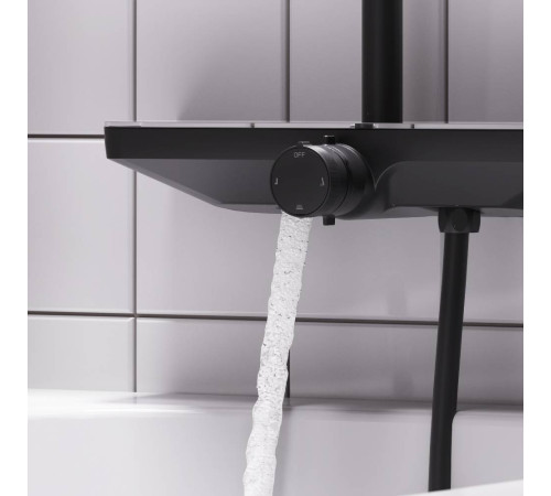 Душевая система AM.PM Merkur со смесителем-полкой черный матовый 940730300