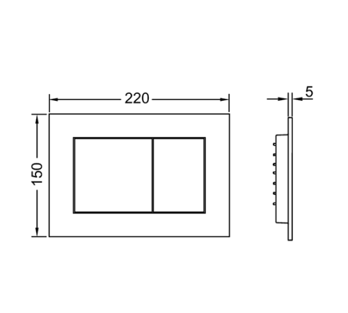 Панель смыва TECEnow с двумя клавишами чёрный глянцевый 9240403