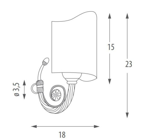 Светильник настенный EBAN Stella с кремовым абажуром FAPST----MCR