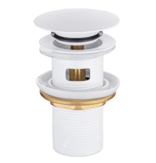 Донный клапан Splendy для раковины с переливом 1 1/4 белый матовый AA3071YORMWM