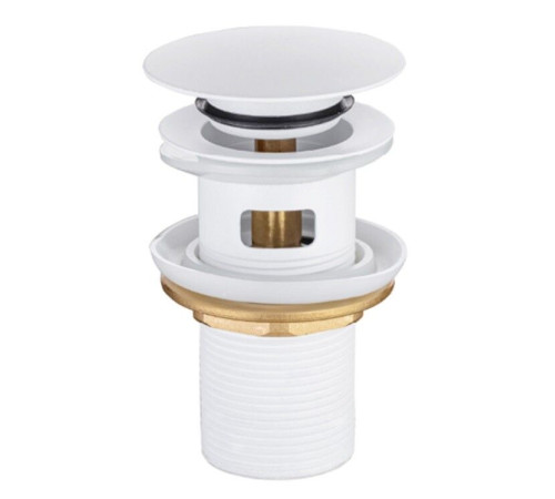 Донный клапан Splendy для раковины с переливом 1 1/4 белый матовый AA3071YORMWM