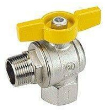Кран шаровой угловой Giacomini R781 3/4 ВР-НР полнопроходной никелированный R781GBX004