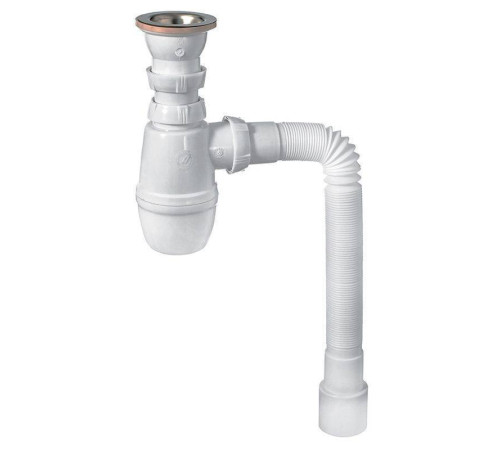Сифон для раковины Wirquin Минор 1 1/2 x 40 мм с гофротрубой 800 мм 30718026
