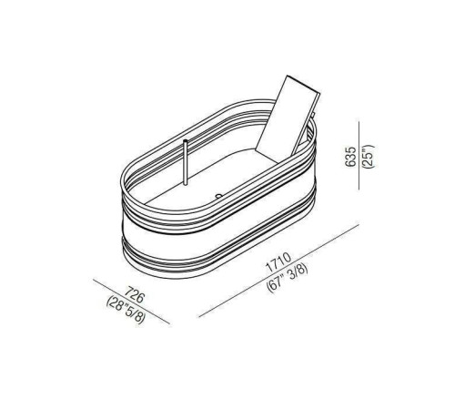 Ванна отдельностоящая Agape Vieques 171x72.6x63.5 см темно-серая AVAS0911ZG