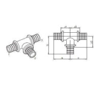 Тройник латунный REHAU RAUTITAN MX 20-25-20 мм 169047-001