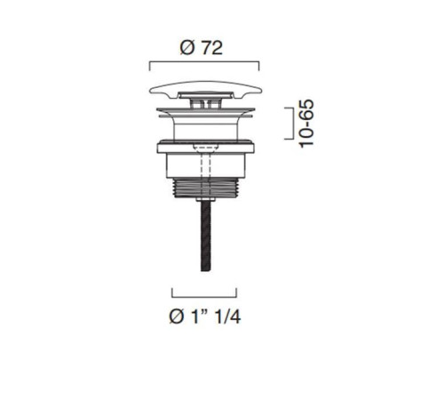 Слив для раковины Catalano без перелива черный матовый 9050500022