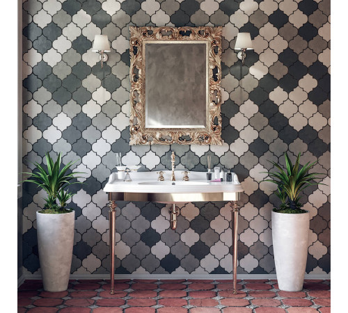 Консоль напольная с раковиной TW Bristol 874.3 105x56 см 1 отв. белый/золото TWBR874.3oro/AR874bi*1