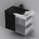 Тумба под раковину подвесная AM.PM Gem 75 см 2 ящика черный матовый M90FHX07522BM