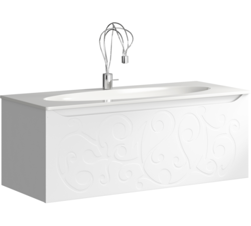 Тумба под умывальник подвесная Clarberg Elegance белый EL0112