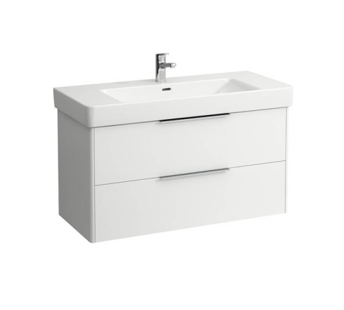 Тумба с раковиной подвесная Laufen Base 101x44x53 см 2 ящика белый глянцевый 4.0245.2.110.261.1/8.1396.6.000.104.1