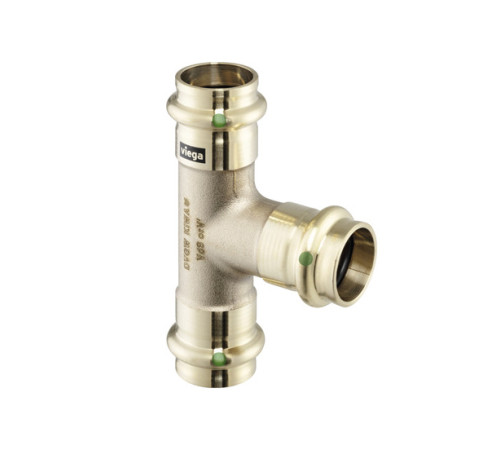 Тройник Viega Sanpress 22x15x22 мм бронза 2218 109165