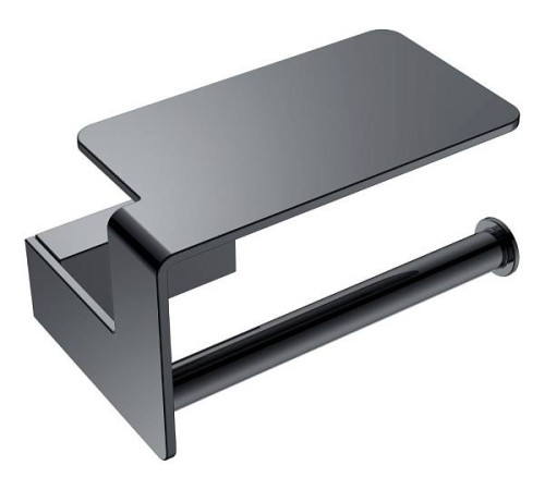 Держатель для туалетной бумаги с полкой Boheme Q shine gun metal 10941-SGM