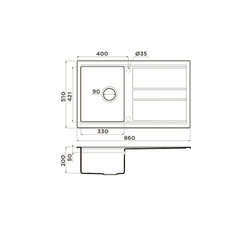 Кухонная мойка OMOIKIRI Kitagawa 86-GB Artceramic 86x51 см графит оборачиваемая 4993808