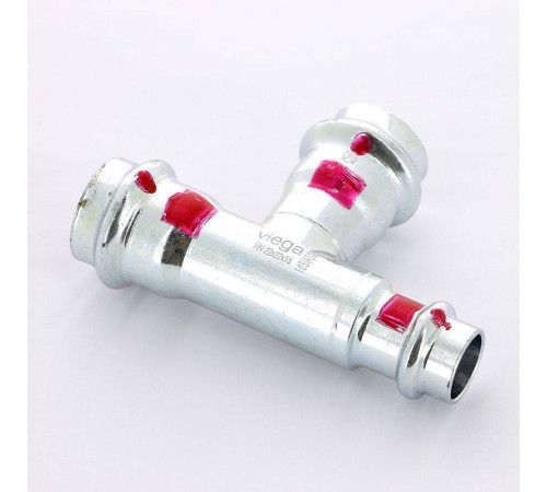 Тройник пресс Viega Prestabo SC-Contur оцинкованная сталь 22х22х15 мм 642655