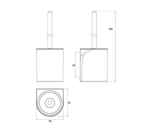Ерш для унитаза подвесной Emco Flow черный 2715 133 00