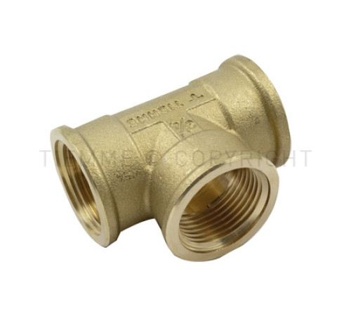 Тройник резьбовой латунный Tiemme 3/8 ВР 1500275