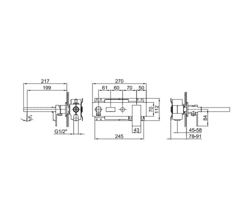 Внутренняя часть смесителя для ванны Fantini 1/2 на 2 выхода 22 00 D020A
