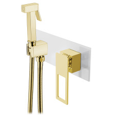 Гигиенический душ со смесителем встраиваемый Boheme Q белый/золото 147-WG