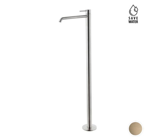 Смеситель для раковины напольный Newform X-STEEL 316 излив 280 мм наружная часть PVD Brushed pale gold 69618EX.59.098