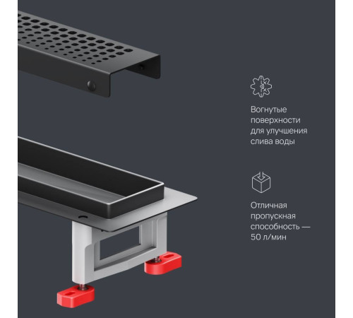 Трап для душа линейный AM.PM Masterflow Cut Gradient 50 см W01SC-P11-050-01BM