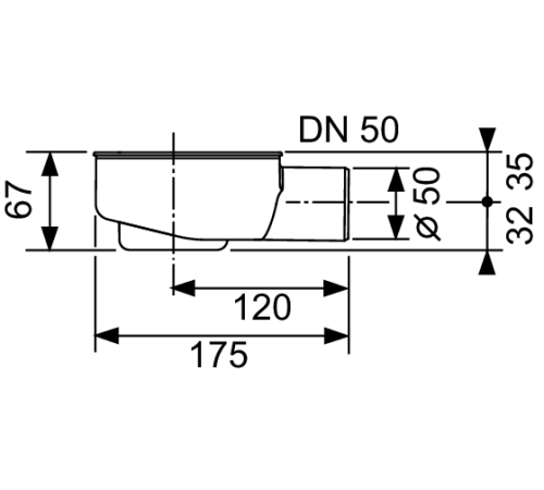 Сифон для дренажного канала TECE drainline 0.7 л/с DN 50 боковой выпуск 650000