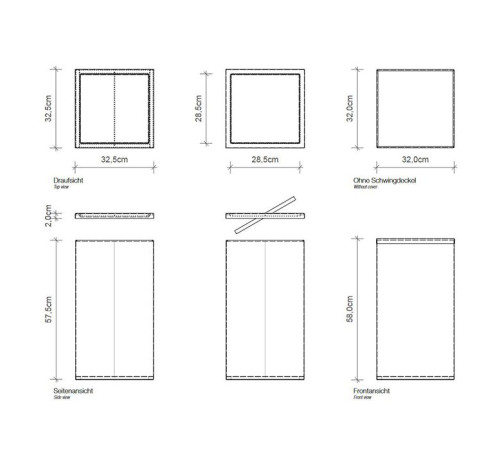 Корзина для белья Decor Walther DW 215 32х32х58 см напольная сталь полированная 0610970