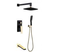 Душевой комплект встраиваемый Boheme Venturo черный/золото 384-B-2