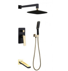 Душевой комплект встраиваемый Boheme Venturo черный/золото 384-B-2