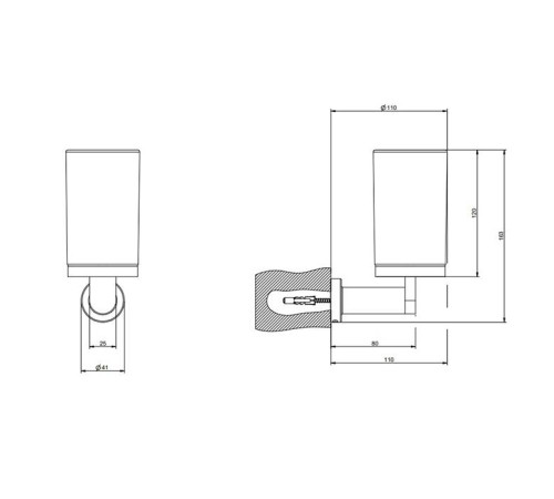 Стакан для зубных щеток подвесной Gessi Emporio сатинированное стекло Finox Brushed Nickel 38809#149